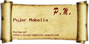 Pujer Mabella névjegykártya